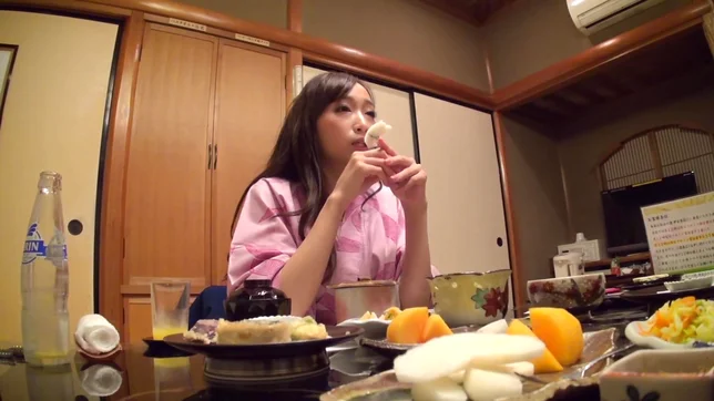 Hottie in sexy black stockings Claire Hasumi gets pussy stimulated 2