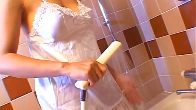 Yuka Haneda Hot Asian chick sucks cock in the bathroom 2