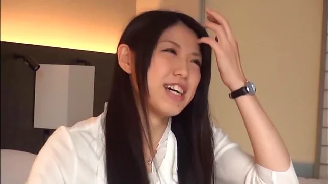 Very beautiful long-haired amateur model enjoys rear bang