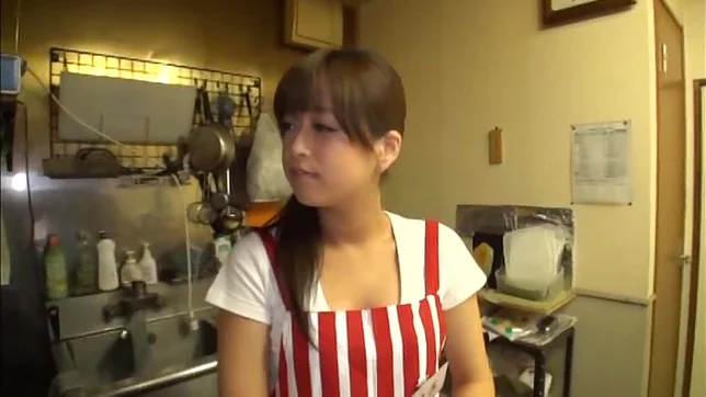 Petite Japanese housewife fucked hard on the table