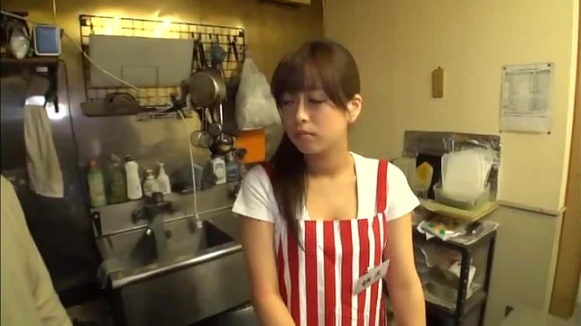 Petite Japanese housewife fucked hard on the table