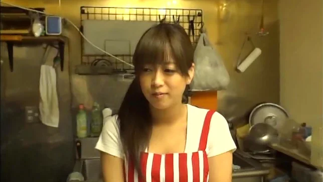 Petite Japanese housewife fucked hard on the table