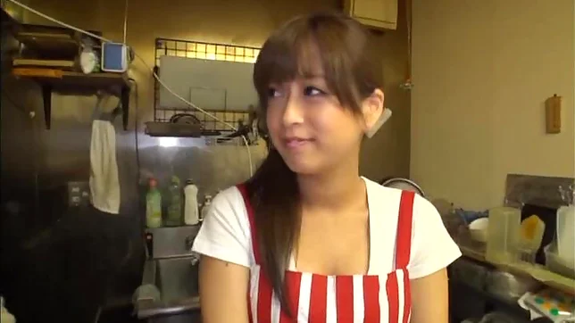 Petite Japanese housewife fucked hard on the table