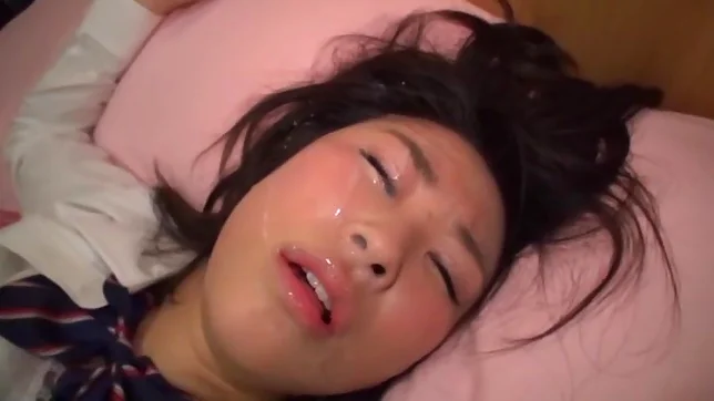 Sweet Asian teen with nice ass performs amazing cock sucking