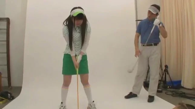 Green Golf Outfit Gets This Cute Teen A Lucky Fucking 3