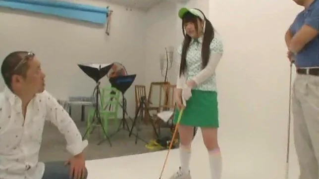 Green Golf Outfit Gets This Cute Teen A Lucky Fucking 3