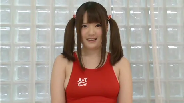 Pigtailed Japanese teen Aiko Sunukawa in hot solo action