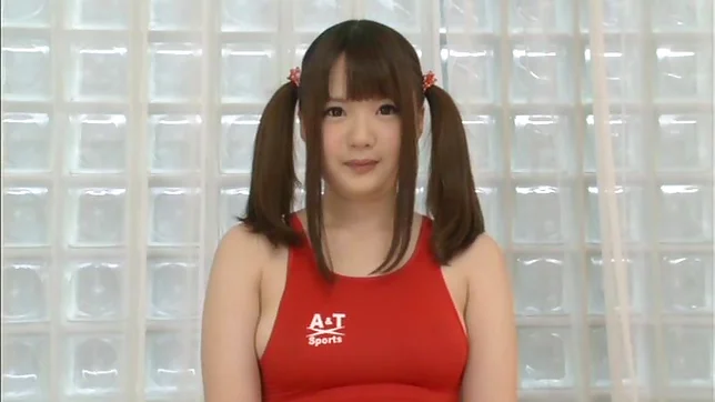 Pigtailed Japanese teen Aiko Sunukawa in hot solo action