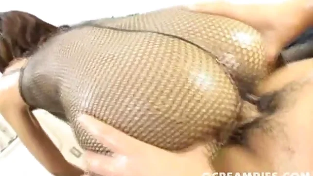 Miyo Kasuge Naughty Asian babe In Fishnets Gets Creampie 4