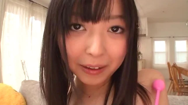 Playful Japanese teenie Mako Mizuhara strips and gets teased with a toy 3