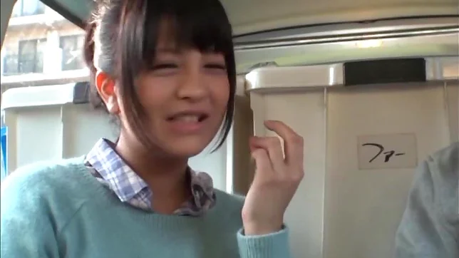 Petite babe Iku Sakuragi sucks and strokes a cock 4