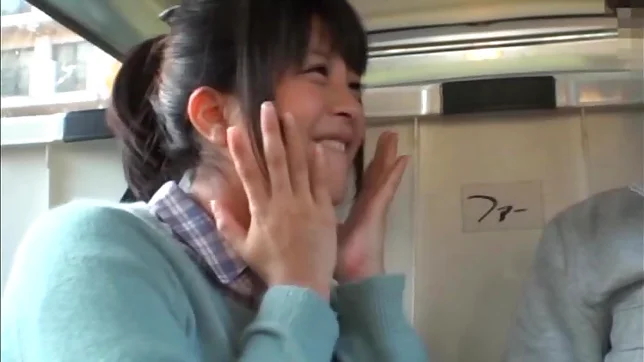 Petite babe Iku Sakuragi sucks and strokes a cock 4