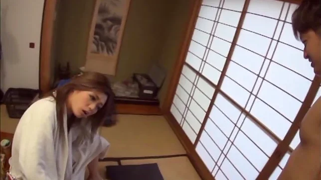 Stunning blonde milf Roa Sumikawa gets fingered and fucked on the floor 2