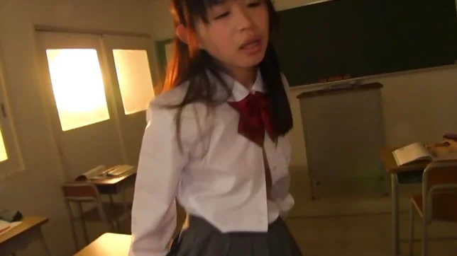 Delicious Japanese teen chick Kaho Mizuzaki stretches pussy for banging