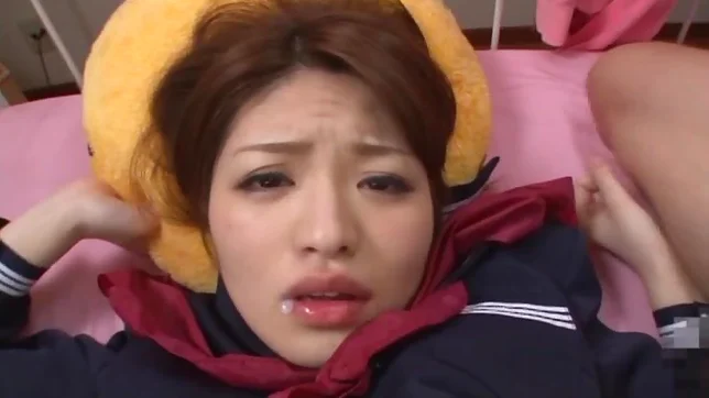 Naughty Japanese teen girl Azusa Akane engulfs and rides boner 2