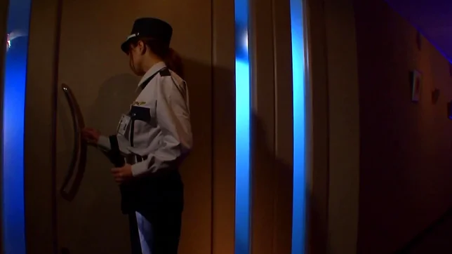 Policewoman Akiho Yoshizawa makes a footjob for a burglar 2