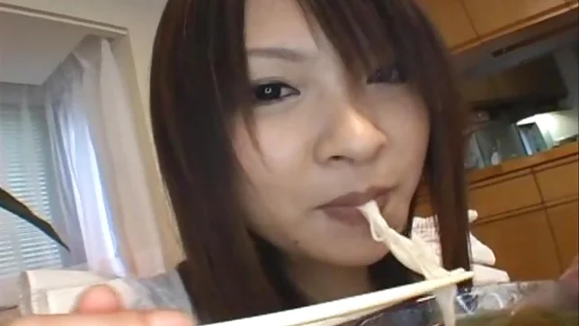 Ayumi Ayukawa Hot Asian model shows her tits in the kitchen 2