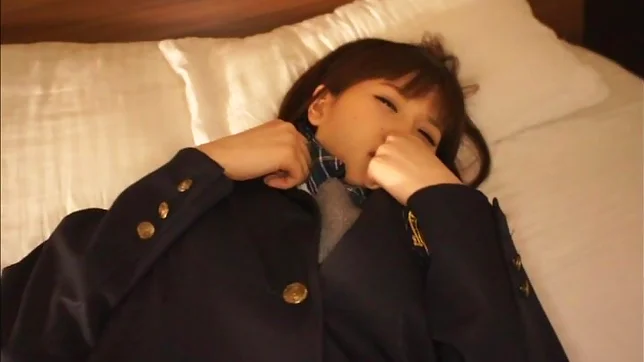 Yuki Asahi Asian teen in school uniform gets fingered and licked 2