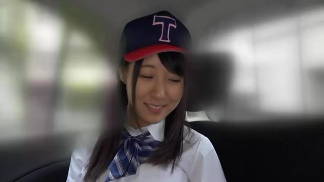 Lovely schoolgirl pleases pussy in steamy car sex 2