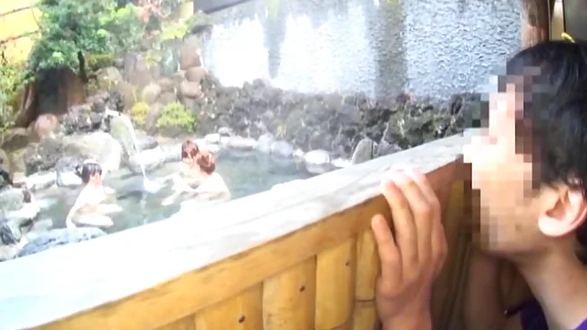 Steamy Japanese female college students seduce a guy in a l