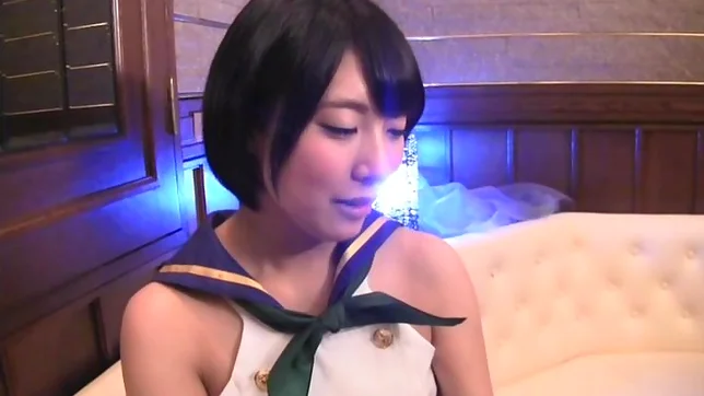 Abeno Miku is giving wild handjob and lusty fellatio 2