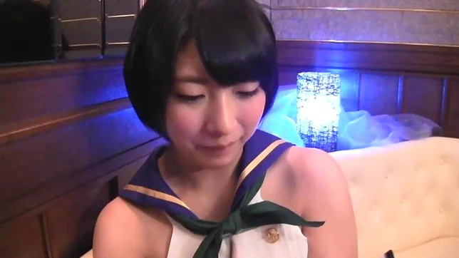 Abeno Miku is giving wild handjob and lusty fellatio 2