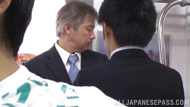 Busty Asian milf in sexy black pantyhose, Mio Kayama gets banged in a public place 4