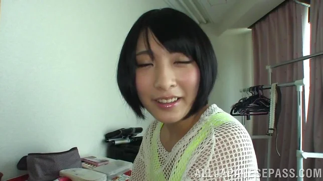 Sexy chick in a short skirt, Miku Abeno boasts of her cock sucking s 5