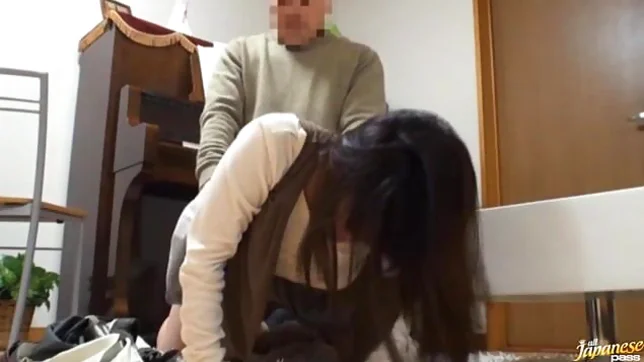 Piano teacher rear fucks his pupil across the piano keys