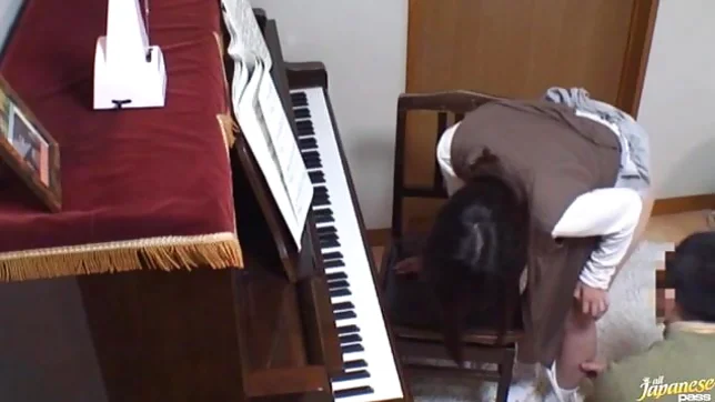 Piano teacher rear fucks his pupil across the piano keys 2