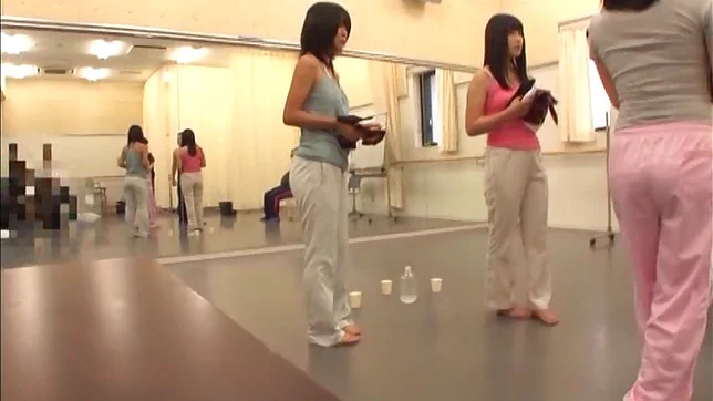 Young cheerleaders in rough masturbation scene