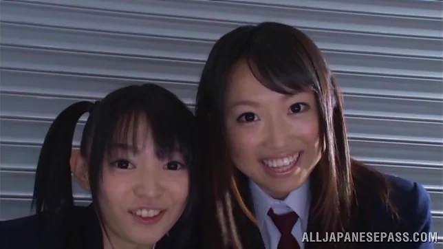 Horny teens are sharing one huge hard dick