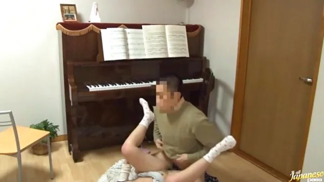 Piano teacher rear fucks his pupil across the piano keys 3