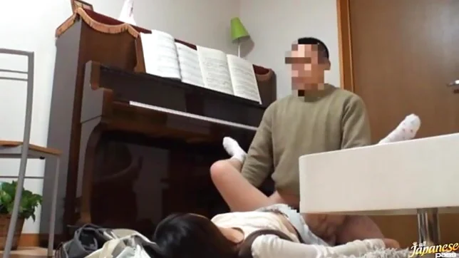 Piano teacher rear fucks his pupil across the piano keys 3