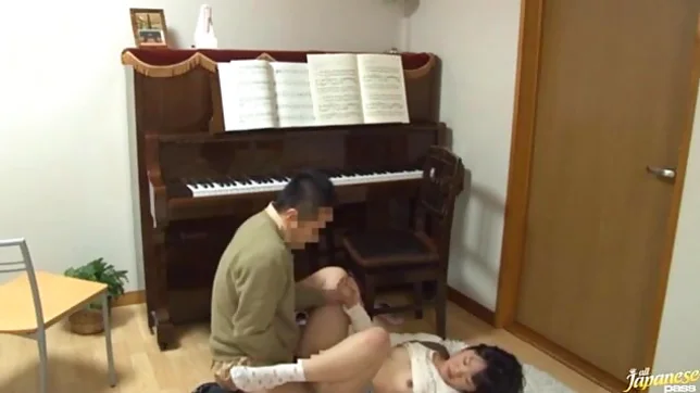 Piano teacher rear fucks his pupil across the piano keys 3