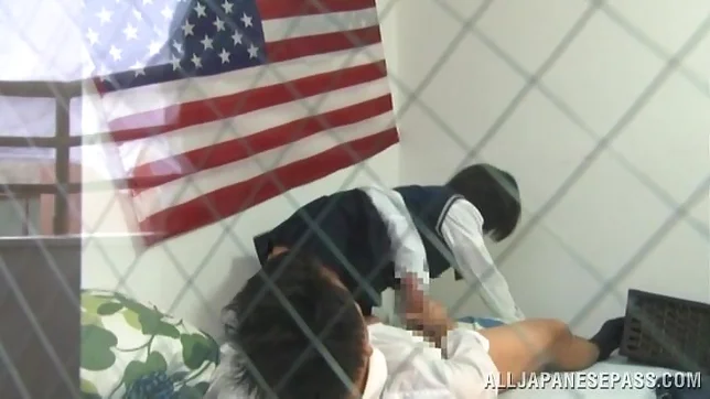 Horny Japanese teen girl has hardcore sex for voyeurs 7