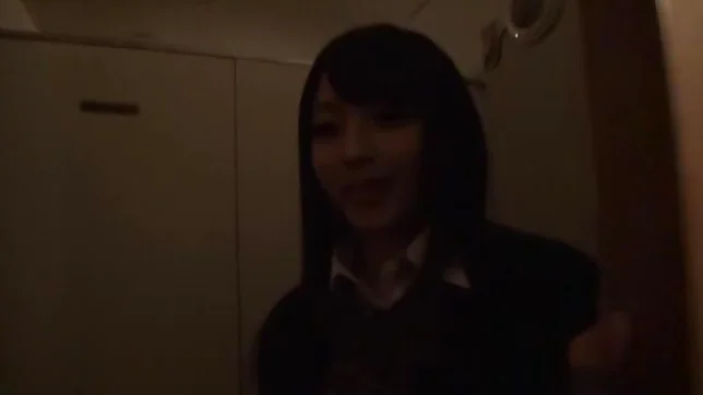 Passionate Japanese schoolgirl engulfs and rides cock in a toilet
