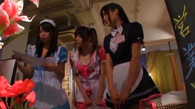 Glorious Japanese AV model is a maid in pink costume gets drilled 2