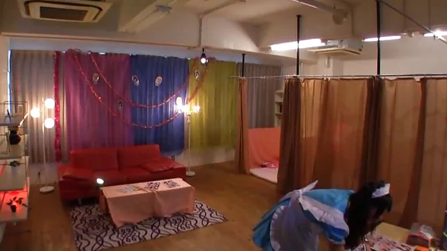 Glorious Japanese AV model is a maid in pink costume gets drilled 2