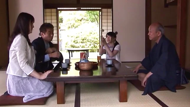 Petite Japanese teen Marin Aono depthroats old guy