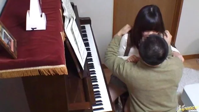 Piano teacher rear fucks his pupil across the piano keys 4
