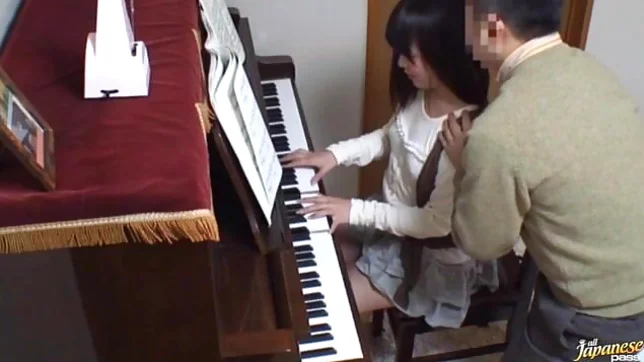 Piano teacher rear fucks his pupil across the piano keys 4