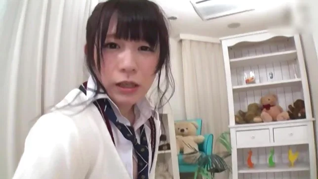 Talented Japanese teen Konishi Marie licks ass and gives a foot job