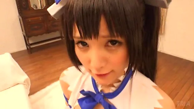 Beautiful babe loves the feeling of a pole between her tits