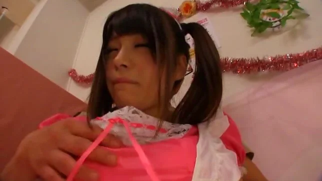 Glorious Japanese AV model is a maid in pink costume gets drilled 3