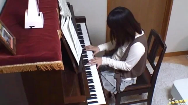 Piano teacher rear fucks his pupil across the piano keys 5