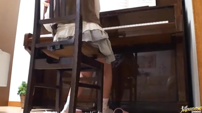 Piano teacher rear fucks his pupil across the piano keys 5