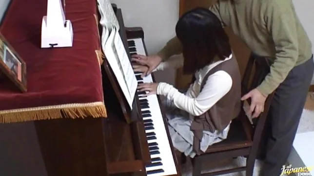 Piano teacher rear fucks his pupil across the piano keys 5