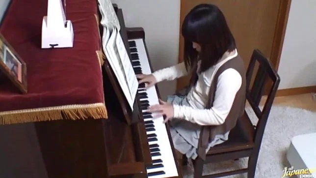 Piano teacher rear fucks his pupil across the piano keys 5