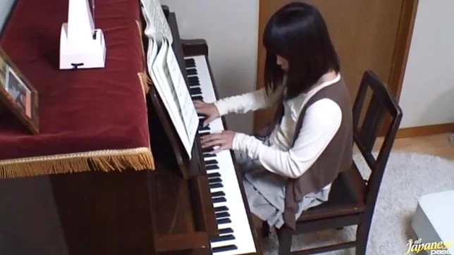 Piano teacher rear fucks his pupil across the piano keys 5